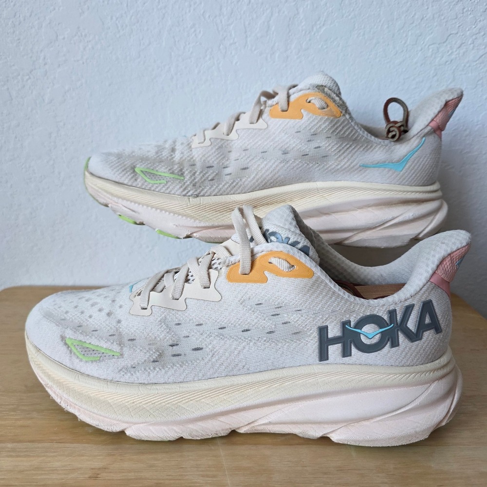 Hoka Clifton 9 Eggnog Passion Fruit Running Shoes 1127896 VLS Womens 9.5 B